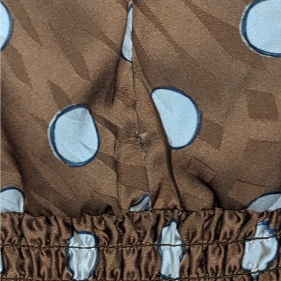 Slate & Willow Sketched Polka Dot Wide Leg Crop Jumpsuit Brown Women's Size 2 - Picture 9 of 14